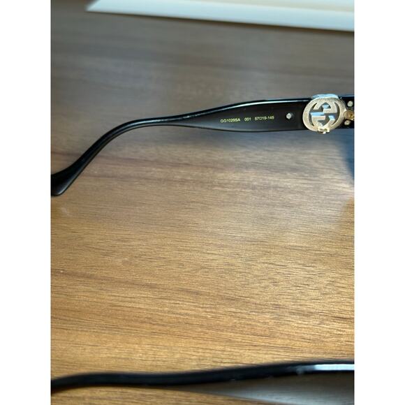 Gucci GG1029SA Oversized Black Gold Sunglasses Square Frame main image 6